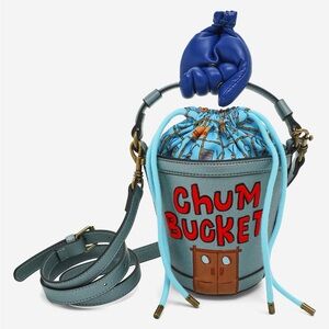 🌙 B166 SpongeBob Chum Bucket Blue Bucket Bag
